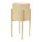 Hello Honey® Cream & Gold Boho Embossed Metal Planters with Stands Set